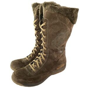 Helly Hansen Brown Suede Fur-Lined Lace-Up Winter Boots